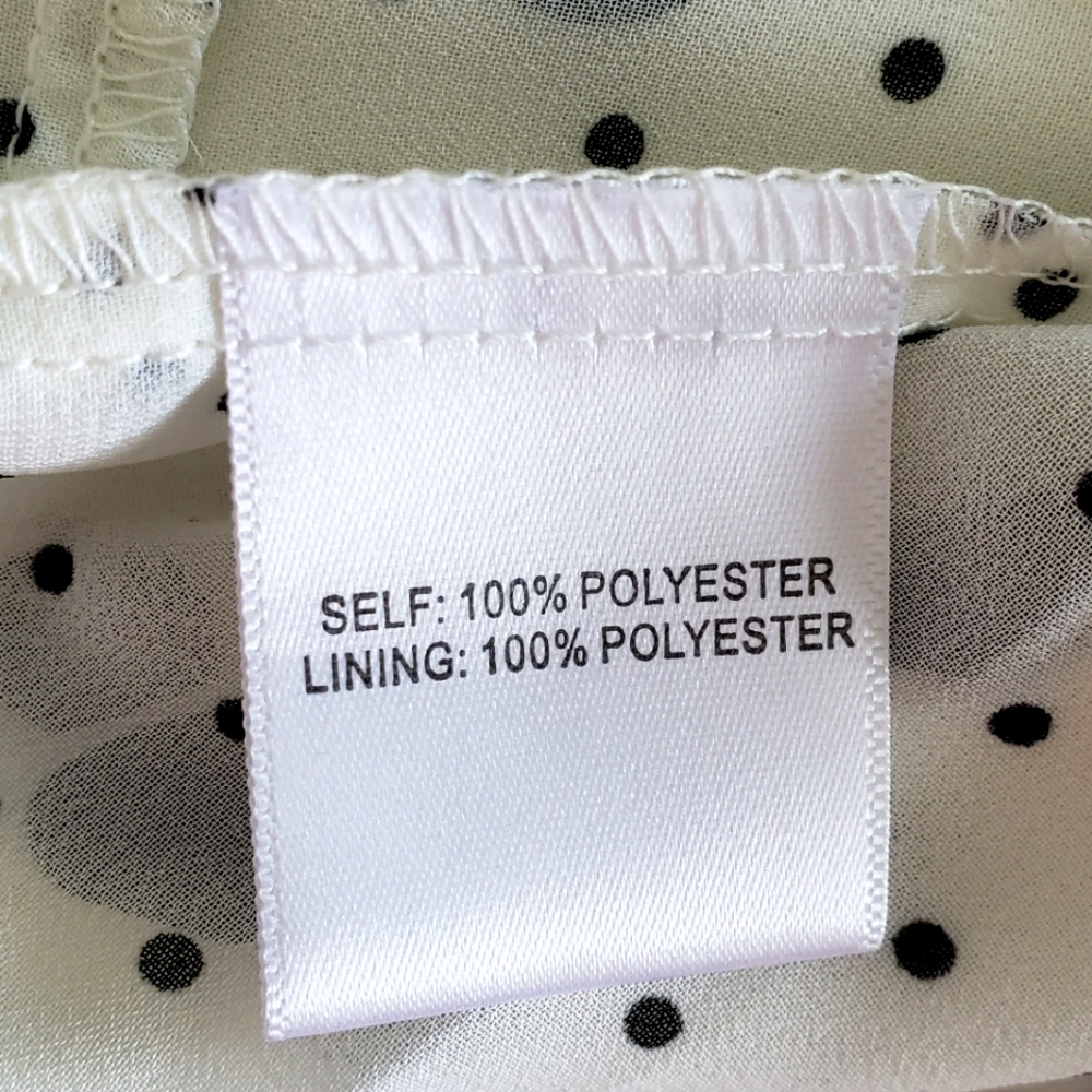 ROSE + OLIVE Sleeveless Black & Cream Polka Dot Layered Blouse—NWT—M - Picture 10 of 12